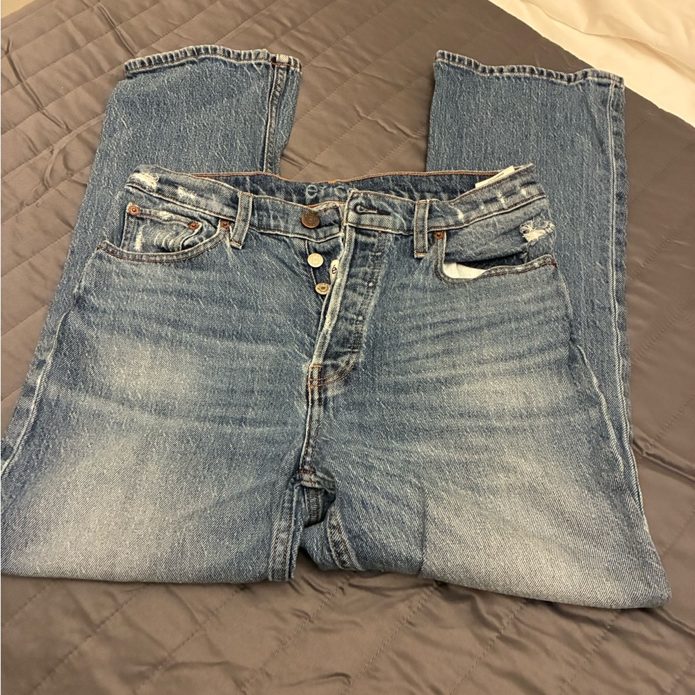 Etica High Rise Faded Blue Jeans
